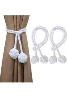 lot 7429807 image: Curtain Tiebacks Rope - Natural Cotton Outdoor Curtain Ties Decorative Rope - Curtains Drape Tiebacks for Gazebo, Farmhouse Outdoor Curtain Tiebacks and Home Curtain (2 Pack, White)