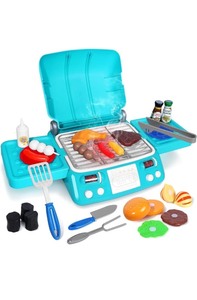 lot 7429811 image: Kids BBQ Grill Playset, Frozen Toys for Girls Gifts, Kitchen Toy Set with Pretend Smoke, Light & Sound, Indoor Outdoor Cooking Toy Christmas Birthday Princess Gift for 3 4 5 6 7 8 Year Old Girls