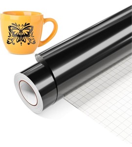 lot 7429826 image: Black Permanent Vinyl, Black Vinyl for Cricut, 12 x 15 FT, Black Permanent Vinyl for Cricut Machine, Home Decal, Car Decal, Scrapbooking, Signs, Decor Sticker