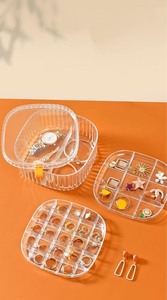 lot 7429829 image: Jewelry Organizer Tray for Drawer Desk Small Jewelry Storage Box for Women Clear Acrylic Jewelry Box 3-Layer Jewelry Tray Case for Earring Rings Gift for Women Girls (clear)