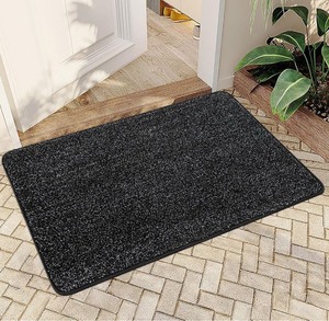 lot 7429834 image: Mibao Door Mat Indoor, 20 x 31.5, Dirt Trapper Entrance Doormat, Non-Slip Low Profile Mat, Dog Door Mat, Super Absorbent Welcome Mat for Front Door, Back Door, Shoe Scraper, Black