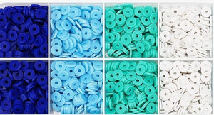 lot 7429847 image: 3000 Pcs Clay Beads for Bracelets, Clay Beads Bracelet Making kit with Golden Pearl Beads for Jewelry Making, Blue Clay Beads Charms Bracelet Kit and Crafts DIY Gifts for Kids Age 6-13