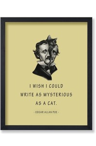 lot 7429865 image: Poster Master Mysterious As A Cat Poster - Edgar Allan Poe Print - Motivational Art - Literary Quotes Art - Gift for Men & Women - Inspiring Decor for Living Room or Bedroom - 11x14 UNFRAMED Wall Art