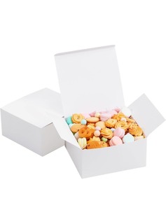 lot 7429866 image: JOYIN 12 Pcs Christmas White Square Cookie Boxes, Plain White Treat Boxes with Lids 8 x 8 x 4 Bakery Gift Wrapping Box for Xmas Party Favor Pastries, Birthday Party, Thanksgiving, Winter Holidays