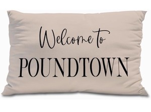 lot 7429918 image: Knibeo Welcome to Poundtown Pillow Covers - Couples Bedroom Decor, Poundtown Bedroom Decor Pillows Cover 12x20, Funny Throw Pillows for Adults(12x20, Tawny)