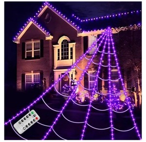 lot 7429923 image: Halloween Decorations Outdoor Lighted Spider Web, 250 LED Lights 16.4ft Halloween Giant Spider Web, 8 Modes with Romote Control, Halloween Decor for Yard Outside, 2024 Upgraded