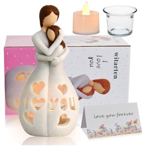 lot 7429929 image: Gifts for Mom from Daughter - Candle Holder Figurine with Flickering Led Candle, Daughter Gift from Mom, Birthday, Christmas Sympathy Presents