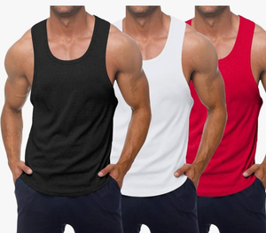 lot 7429939 image: KAWATA Mens Workout Tank Tops Quick Dry Gym Muscle Tees Fitness Bodybuilding Sleeveless T Shirts Large
