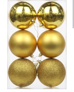 lot 7429967 image: 3.94 Large Christmas Balls Shatterproof Gold Christmas Ornaments 6 Pcs Big Christmas Ornaments Balls for Christmas Tree Holiday Wedding Party Decoration