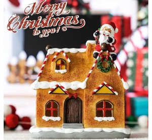 lot 7429980 image: Christmas Village Santa Claus with LED&Music Buildings Decor Christmas Figurine Accessories for Christmas Home Decor Gift