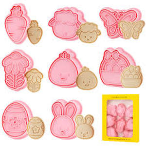 lot 7429346 image: 3D Cookie Cutters With Plunger Stamps Set, 6 Pcs Cartoon Pressable Biscuit Cutters Shape For Treats DIY Baking Cookie Supplies