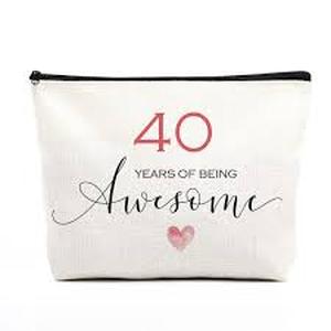 lot 7429950 image: 40th Birthday Gifts for Women Happy Birthday Makeup Bag Inspirational Birthday Decorations 40 Year Old Birthday Gifts Fun Birthday Gift Ideas for Her Mom Aunt Best Friend 40 Years of Being Awesome