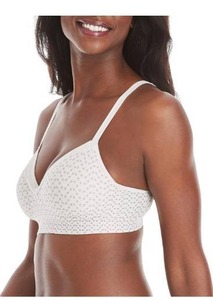 lot 2 image: Hanes Womens Wireless Seamless Full-Coverage Convertible T-Shirt Bra with Moisture-Wicking,SIZE LARGE