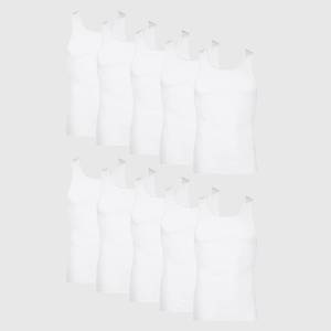 lot 7 image: Hanes Men s Super Value Pack White Tank Undershirts 10 Pack