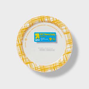 lot 14 image: Disposable Paper Plates 7 - Yellow Plaid - 60ct - up&up��