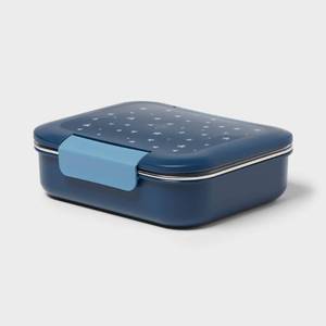 lot 41 image: Kids Stars Bento Box Dark Blue - Pillowfort�� Leakproof Lunchbox, BPA-Free, Stainless Steel, Ages 1-15, Hand Wash