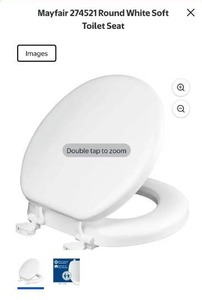 lot 51 image: Mayfair Round White Soft Toilet Seat, SMALL TEAR ON SEAT, SEE PHOTO