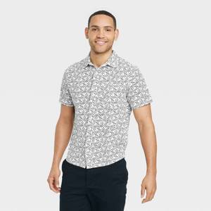 lot 103 image: Mens Short Sleeve Knit Button-Down Shirt - Goodfellow & Co�� White XL