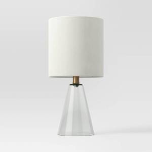 lot 109 image: Set of 2 - 12.75x6.5 Glass Cone Mini Table Lamps.  Clear - Threshold