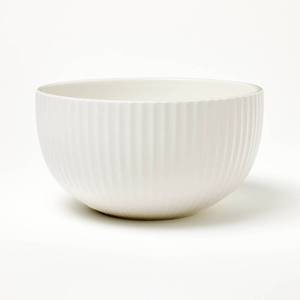 lot 118 image: Earthenware 3 Quart Ribbed Mixing Bowl Cream - Figmint��