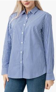 lot 56178 image: Womens Classic Striped Button-Down Shirt