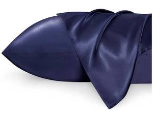 lot 56193 image: Navy Blue Satin Pillowcase Set