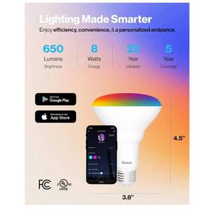 lot 56427 image: Sunco BR30 Smart LED Flood Light Bulb