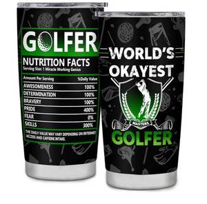 lot 56434 image: Golfer Nutrition Facts 20oz Travel Tumbler