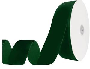 lot 56438 image: Forest Green Velvet Ribbon - 1.5 inch x 20 Yards