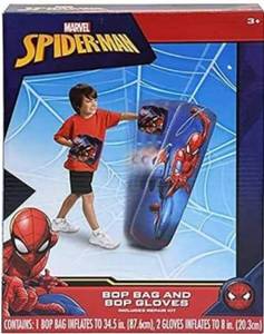lot 56442 image: Spider-Man Inflatable Bop Bag & Gloves Set