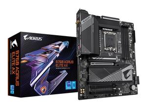 lot 56449 image: GIGABYTE B760 AORUS ELITE AX LGA 1700 Intel B760 ATX Motherboard with DDR5, Trip - Retail $179.99