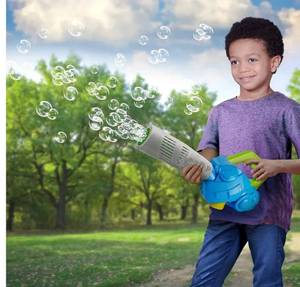 lot 57056 image: Kids Bubble Leaf Blower Machine with Refills