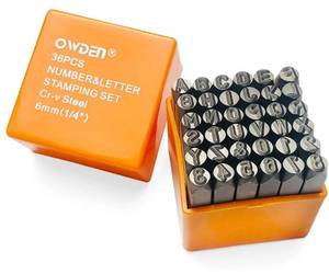lot 57075 image: OWDEN 36-Piece Professional Metal Stamp Set