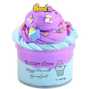 lot 57078 image: Two-Toned Grape Scented Butter Slime with Charms