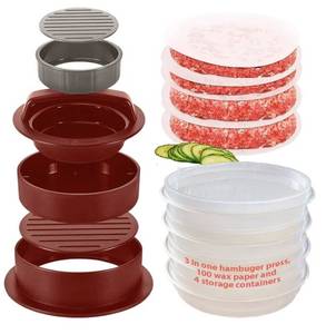 lot 56209 image: Complete Hamburger Press and Storage Set