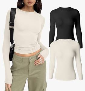 lot 56246 image: Womens Slim Fit Long Sleeve Crew Neck Top Womens S