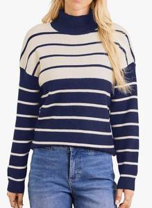 lot 56250 image: Striped Mock Neck Sweater Womens L