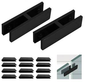 lot 56257 image: Black Glass Clamps for Balustrade
