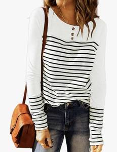 lot 56279 image: Nautical Striped Button Detail Long Sleeve Top