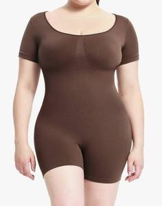 lot 56290 image: Bodysuit Soft Crew Neck T-shirt Body Suits Seamless Tummy Control Shapewear for Women Womens S