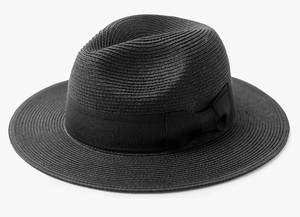 lot 56336 image: Mens Classic Black Straw Fedora Hat