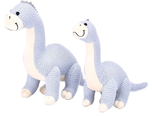 lot 56366 image: CHILDLIKE BEHAVIOR Crochet Stuffed Animals, Set of 2 - Baby Dinosaur Toys - Soft Washable Crochet Plushies - Stuffed Crochet Plushies - 11.5 (Small) and 15 (Big) Knitted Dinosaurs in Light Blue