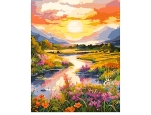 lot 56368 image: Lophomie Landscape Paint by Numbers Kit for Adults Beginner Sunset Adult Paint by Number Kits On Canvas Adults Paint-by-Number Kits DIY Oil Painting Kits for Gift Home Wall Decor 40x50 Inch