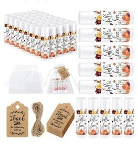 lot 56375 image: Demissle 50 Pcs Bridal Shower Lip Balm Gift Set with 100 Pcs Organza Bags Thank You Tags 20 Meters Rope wedding Party Favor for Guest Favors Gift Party Decoration Souvenirs(Floral)