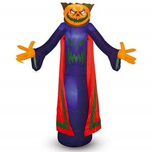 lot 56376 image: Joiedomi Halloween Pumpkin Wizard Inflatable for Halloween Yard Decor Outdoor Decoratio (8 ft Tall) - Retail $76.98