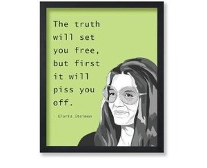 lot 56379 image: Poster Master The Truth Will Set You Free Poster - Gloria Steinem Print - Motivational Art - Truth Quotes Art