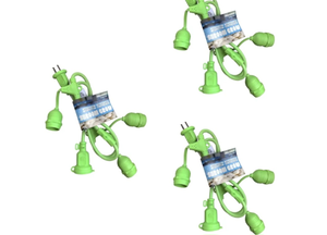 lot 56400 image: Miracleled Smokephonics 4-socket Led-ready String Lighting, 6-pack, Green
