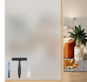 lot 56401 image: Window Privacy Film 17.5 x 78.7 Frosted Glass Window Film for Privacy - Static Cling Opaque Privacy Film for Day and Night Protection - Ideal for Home, Office and Bathroom Privacy - SET OF FOUR ROLLS