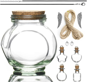 lot 56404 image: Memorial Bottle for pet Hair - Pet Fur Memorial Fur Keepsake - Glass Vial for Ashes Or Hair Dog Or Cat Keepsake Pet Loss Gift, Dog cat Keepsake Fur, pet Memorial urn (Orbicular)