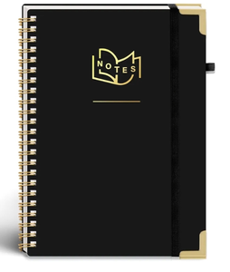 lot 56422 image: HIBOX Hardcover Spiral Notebook, 6 x 8 Inch Black Spiral Notepad A5 College Ruled Notebook 160 Pages80 Sheets for School Office Work